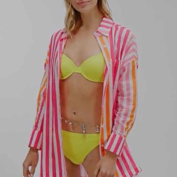 Beach Riot striped button up. S/M - Picture 1 of 14